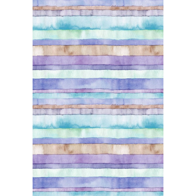 Viskóza tisk - proužky modrá, prémiová kvalita