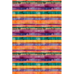 Viskóza tisk - proužky oranžová, prémiová kvalita