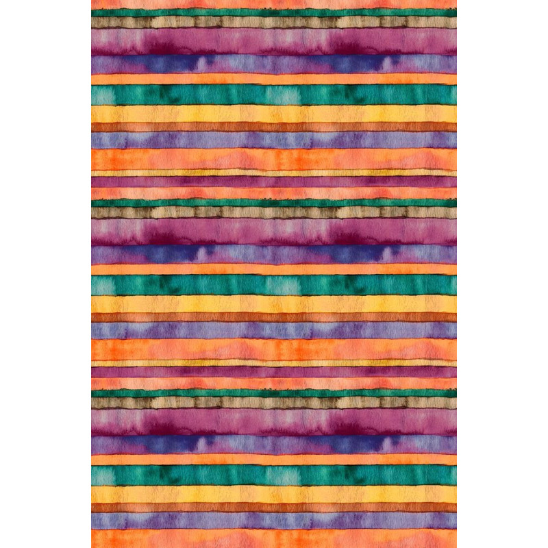 Viskóza tisk - proužky oranžová, prémiová kvalita