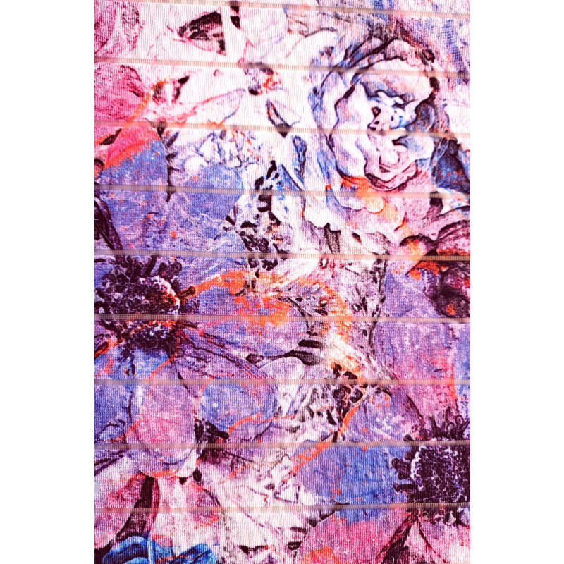 Efektní potisk květiny na proužcích