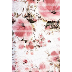 Viskóza - žoržet, potisk romantika, prémiová kvalita 90 zbytek