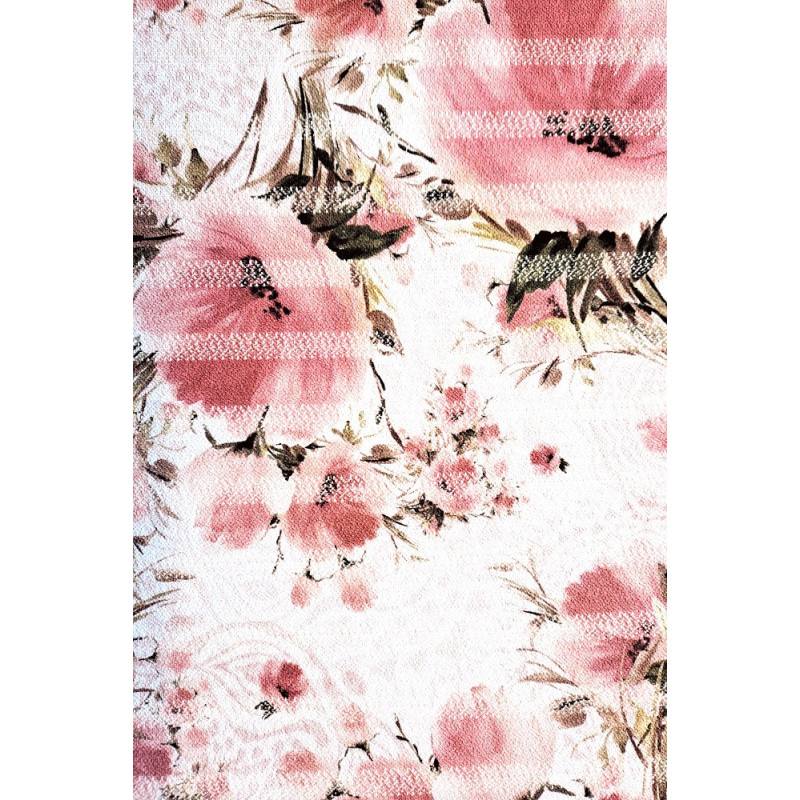 Viskóza - žoržet, potisk romantika, prémiová kvalita 90 zbytek