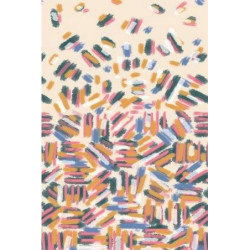 Viskóza tisk - raport pastelky 120 cm, panel