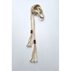 Designová šňůra/tkanička natural ecru copánek 140