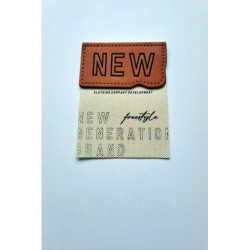 Nášivka, textil "NEW" hnědá