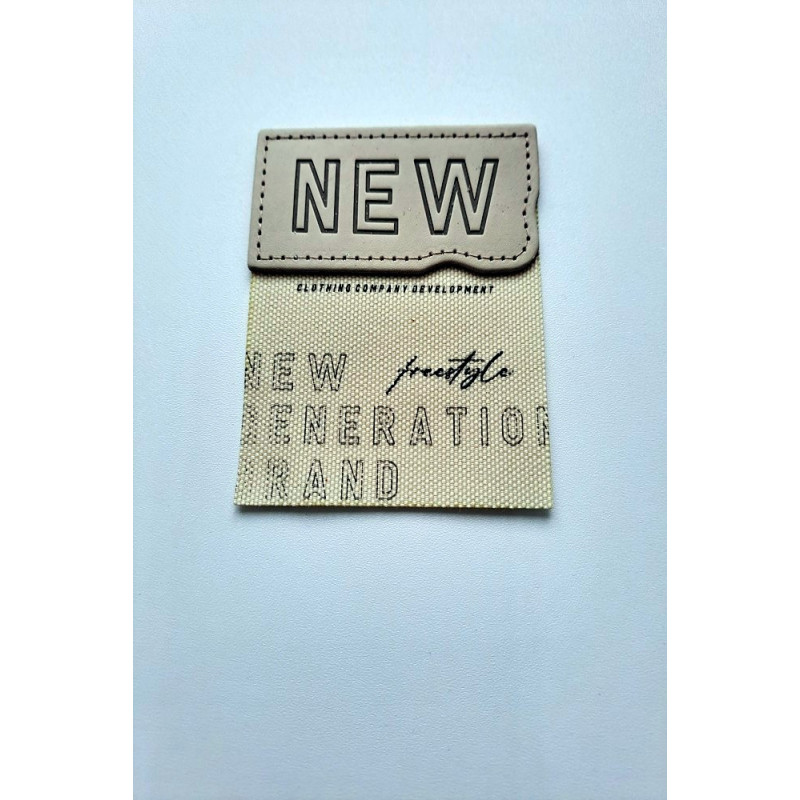 Nášivka, textil "NEW" béžová