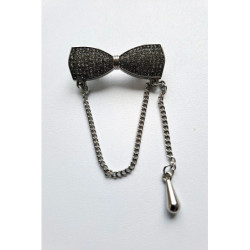 Ozdobný špendlík MAŠLIČKA se štrasy, stříbrná