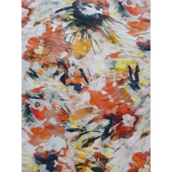 Letní květy na viskóze, skořicová