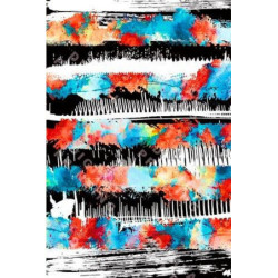 Viskóza tisk - abstraktní v pruzích, prémiová kvalita