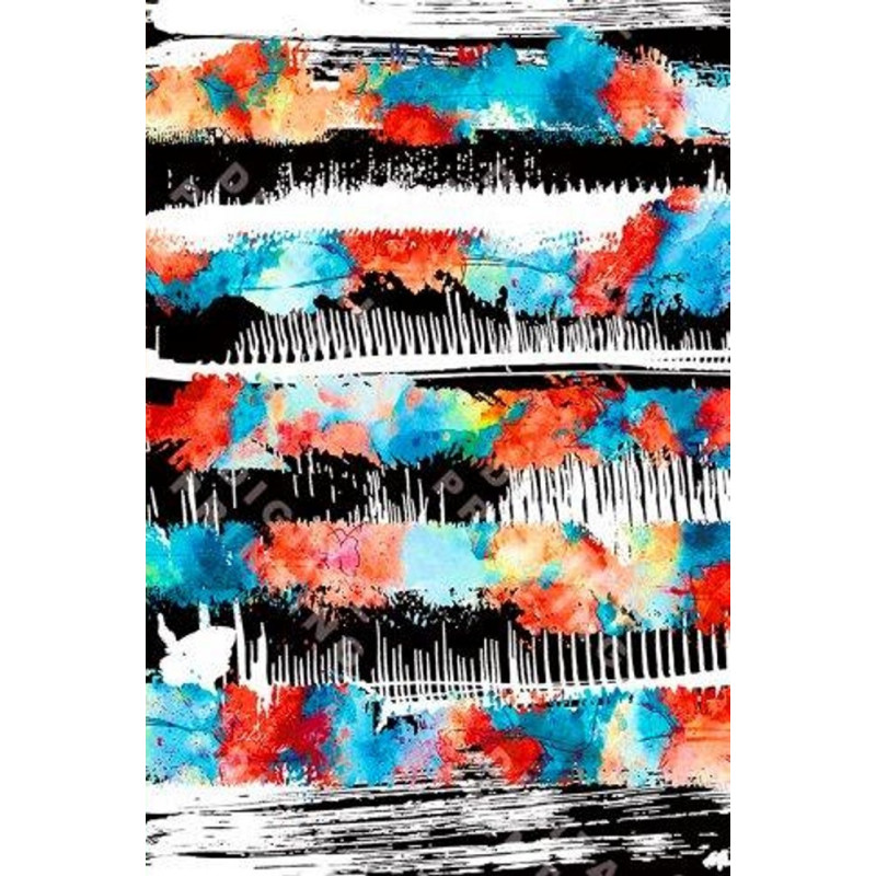 Viskóza tisk - abstraktní v pruzích, prémiová kvalita