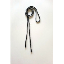 Designová luxusní kulatá šňůra černá se stříbrem 127