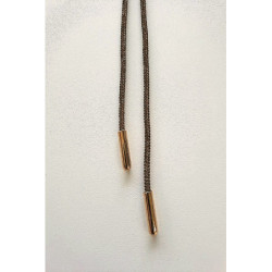 Designová luxusní šňůra bronzová se štrasy 120