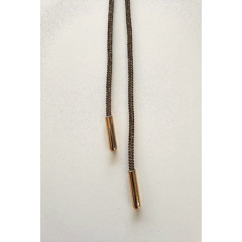 Designová luxusní šňůra bronzová se štrasy 120