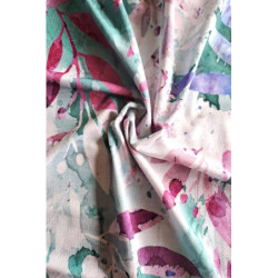 Viskóza tisk - pastelové lístky, prémiová kvalita 120 zbytek