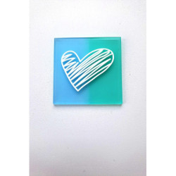 Nášivka, silikon SRDCE zelená
