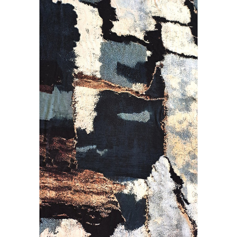 Viskóza tisk - akvarel podzimní barvy, prémiová kvalita