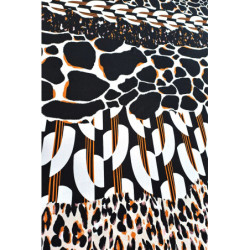 Viskóza tisk - safari vzor, raport 120 cm, panel