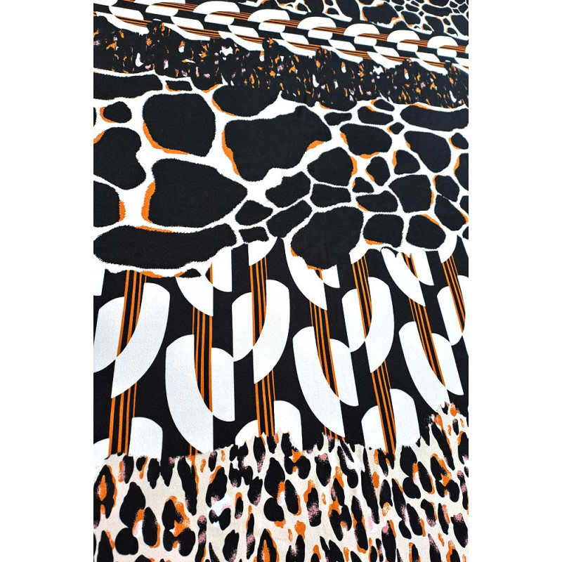 Viskóza tisk - safari vzor, raport 120 cm, panel