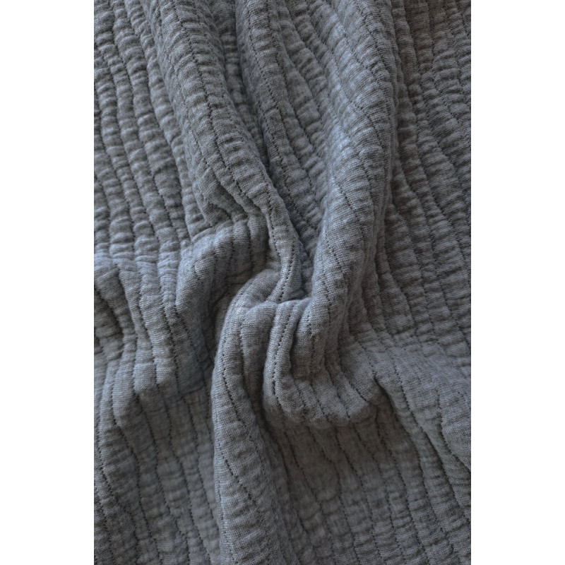 Šatovka žakár  - vlnky, středně šedá