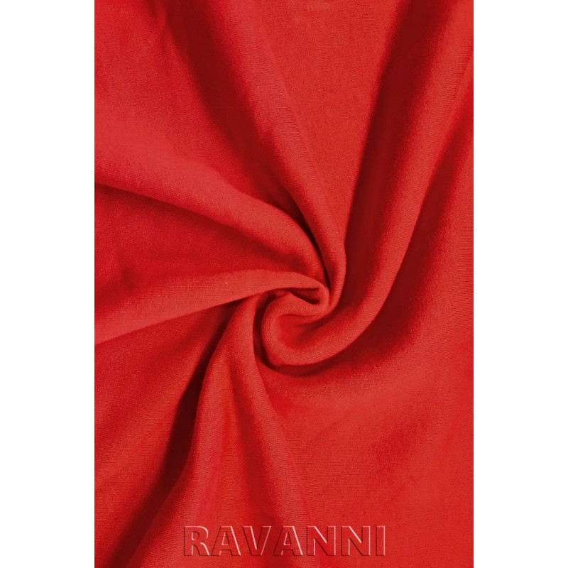 Teplákovina počesaná, jednobarevná - červená 230 zbytek