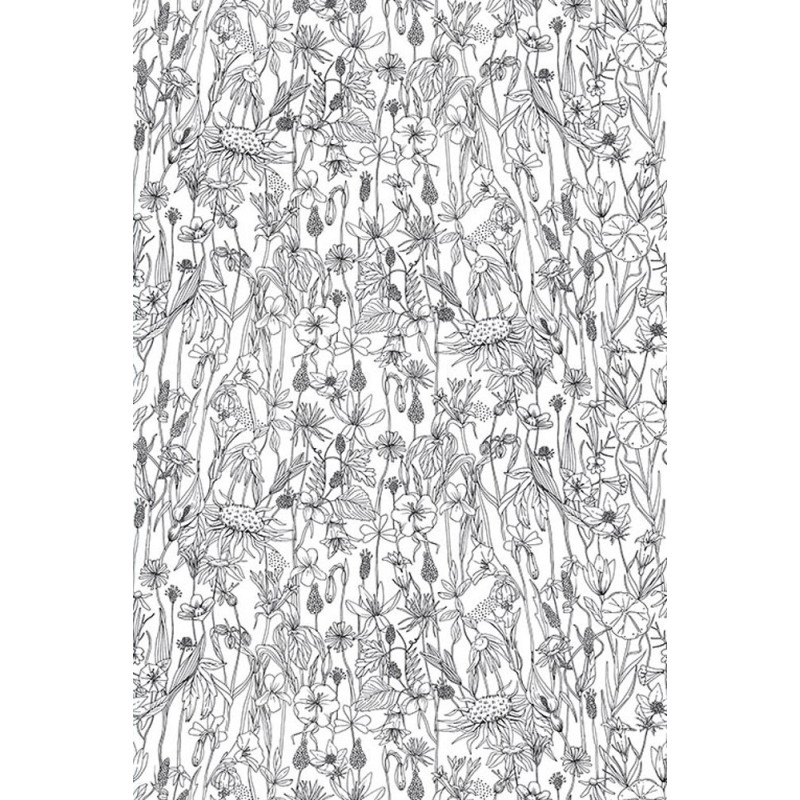 Viskóza tisk - luční kvítí na bílé, prémiová kvalita 140 zbytek