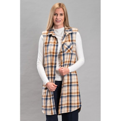 Dámská dlouhá vesta Dia, kostkovaná