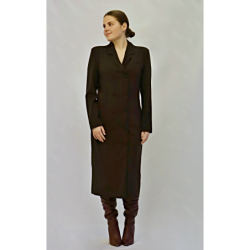 Damen-Blazerkleid mit Revers, feine Nadelstreifen – Braun