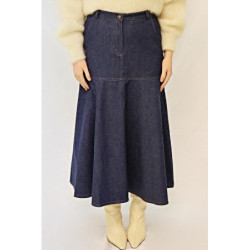 Dámská dlouhá sukně jeans, modrá