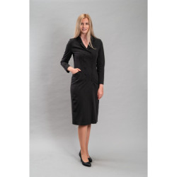 Damen-Blazerkleid mit Revers, feine Nadelstreifen – Graphit