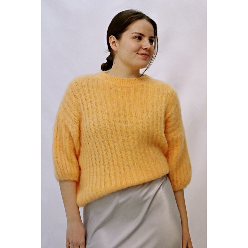 Dámský svetr kr.rukáv Mohair, meruňková