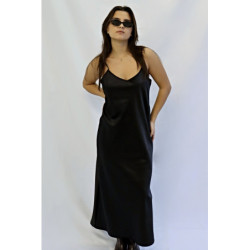 Dámské saténové šaty Anwen, černá