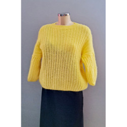 Dámský svetr kr.rukáv Mohair, žlutá