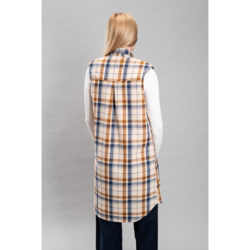 Lange Damenweste Dia, kariert