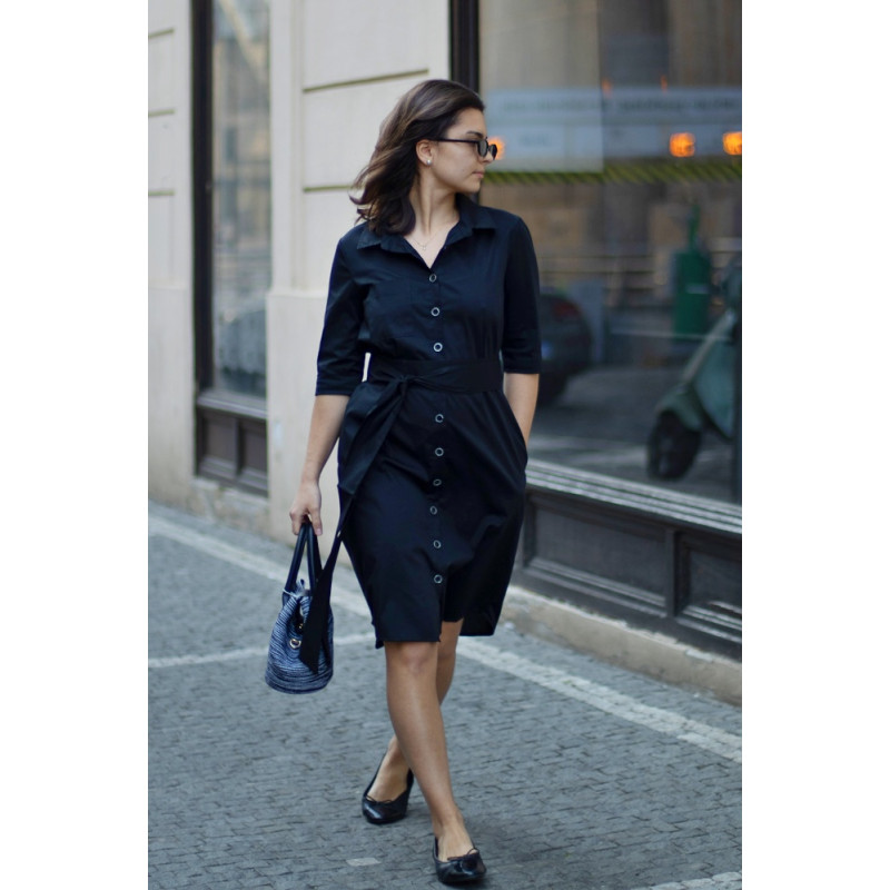 Hemdblusenkleid Iris, schwarz