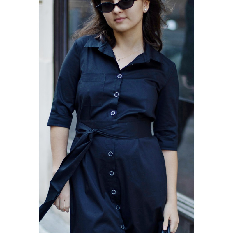Hemdblusenkleid Iris, schwarz