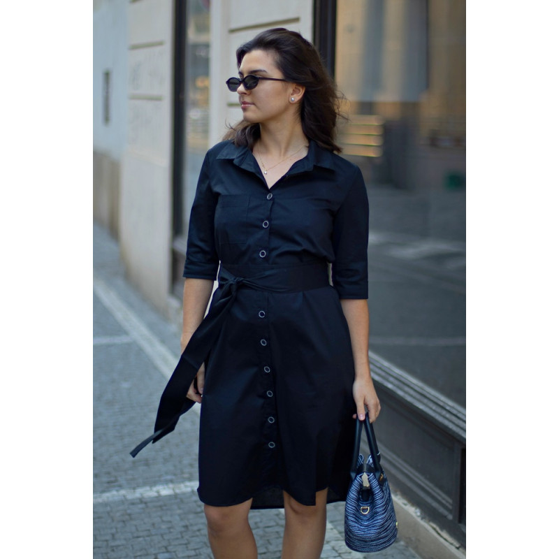 Hemdblusenkleid Iris, schwarz