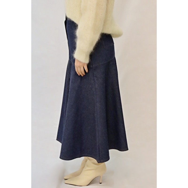 Langer Damen-Jeansrock, blau