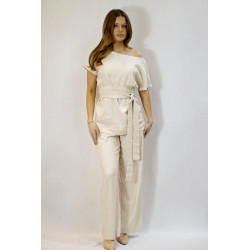Damenhose Len, lang, ecru
