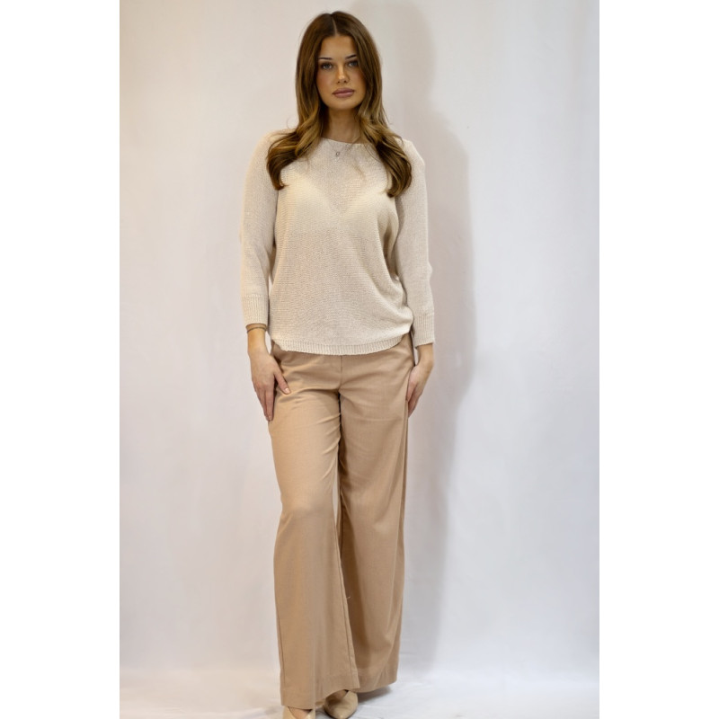 Damenhose Len, lang, sandfarben