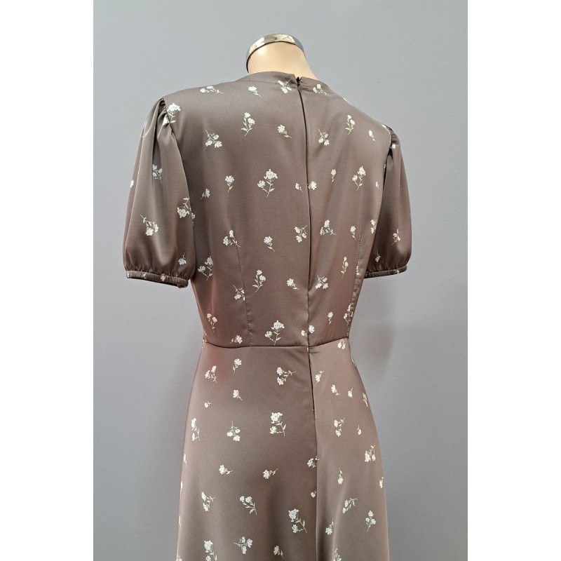 Damen-Satinkleid Gloven, haselnussfarben