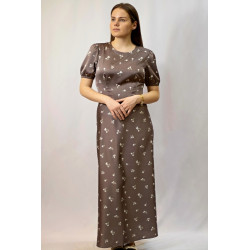 Damen-Satinkleid Gloven, haselnussfarben
