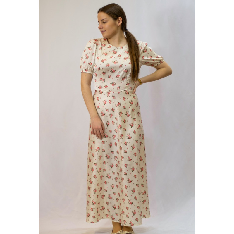 Damen-Satinkleid Gloven, cremefarben