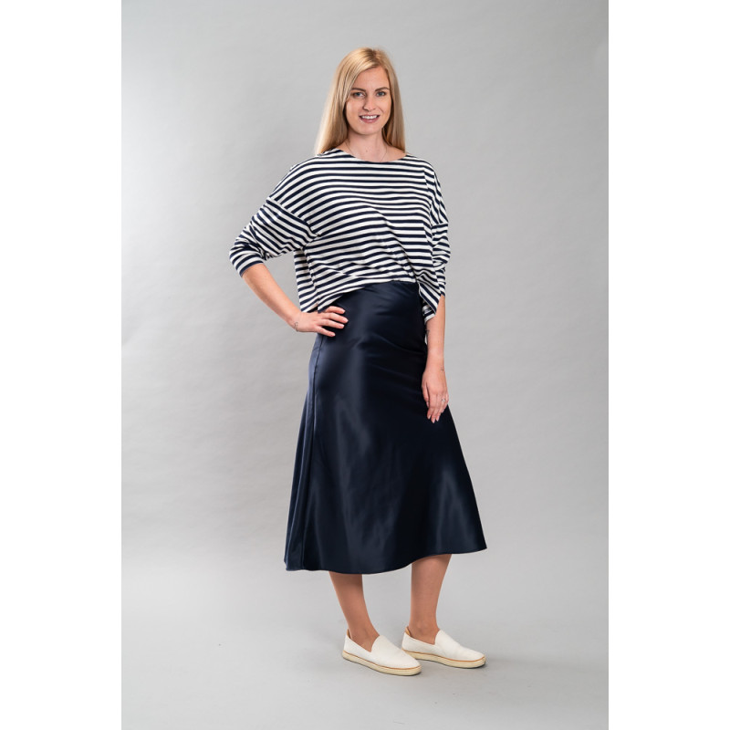 Damen-T-Shirt Beda, marineblau gestreift