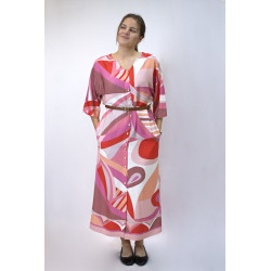Midi-Hemdblusenkleid mit kurzen Ärmeln