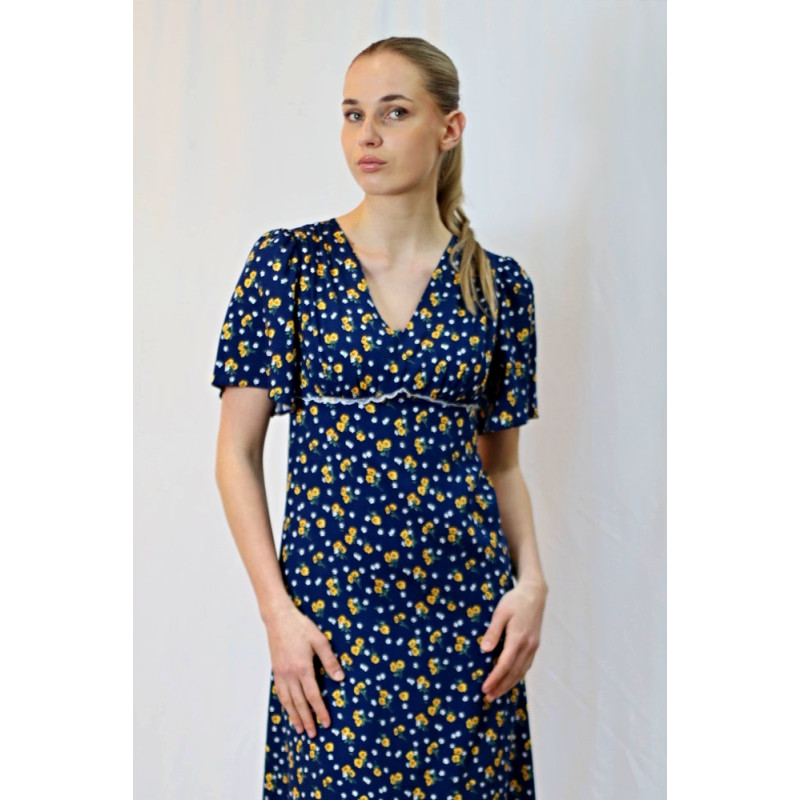 Damenkleid Olena, Popeline, blau