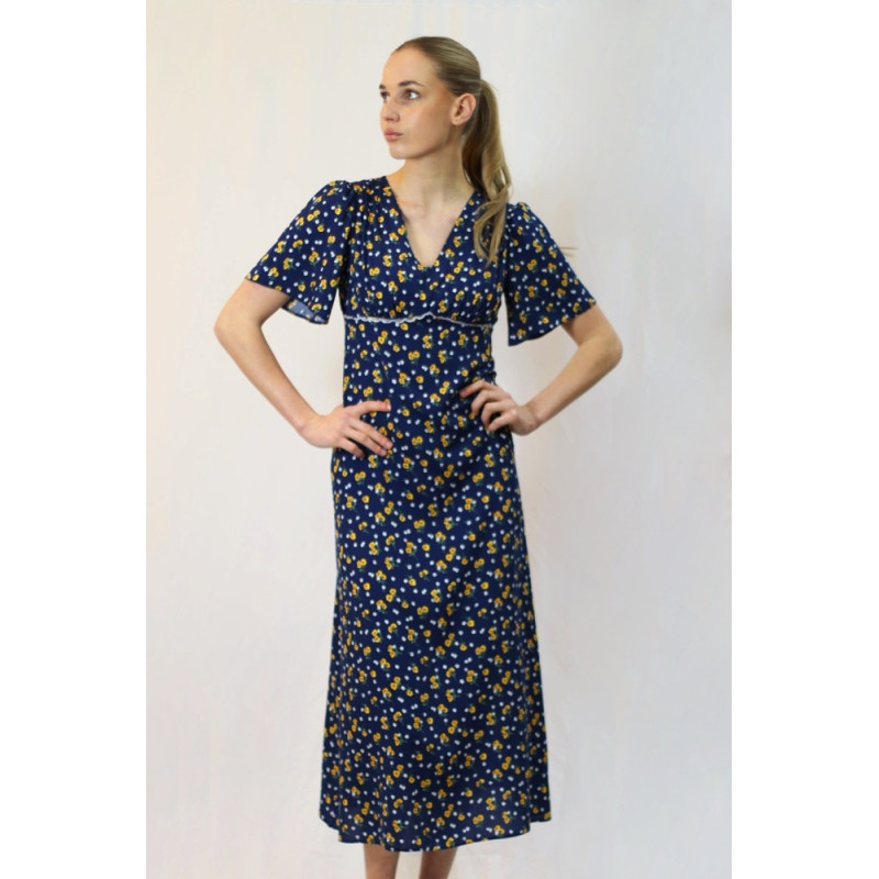 Damenkleid Olena, Popeline, blau