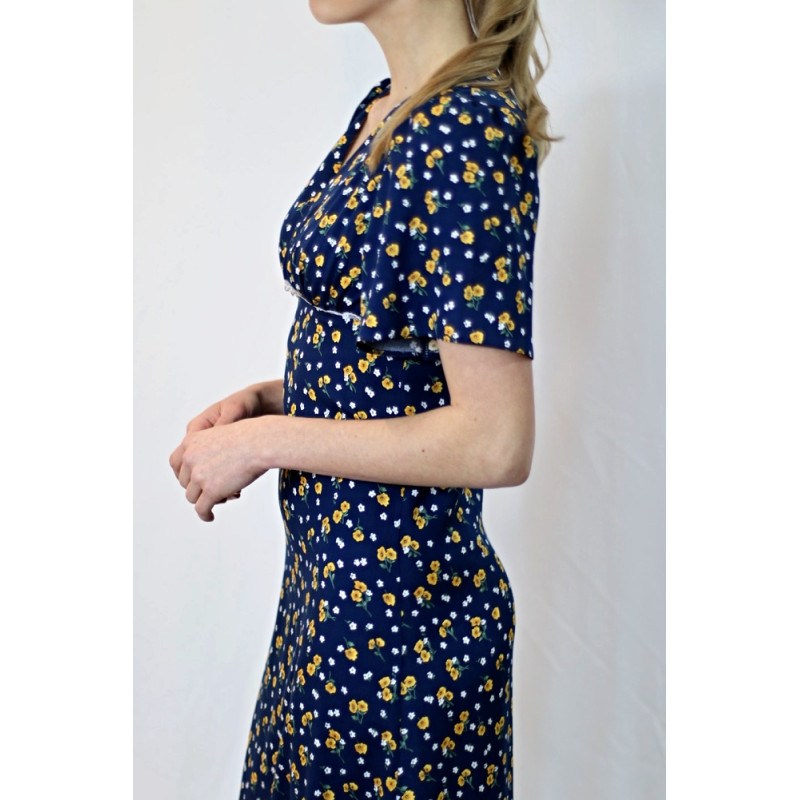 Damenkleid Olena, Popeline, blau