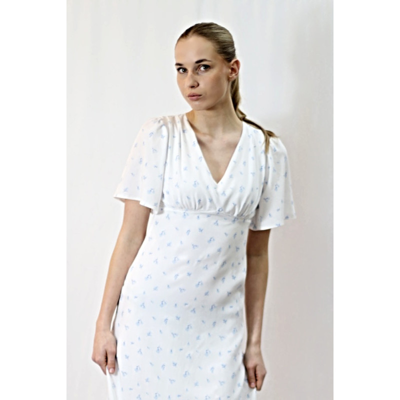 Damenkleid Olena, Popeline, weiß
