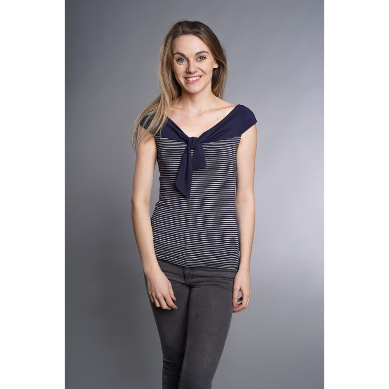 Dámská letní halenka bez rukávů/top Lady, proužek